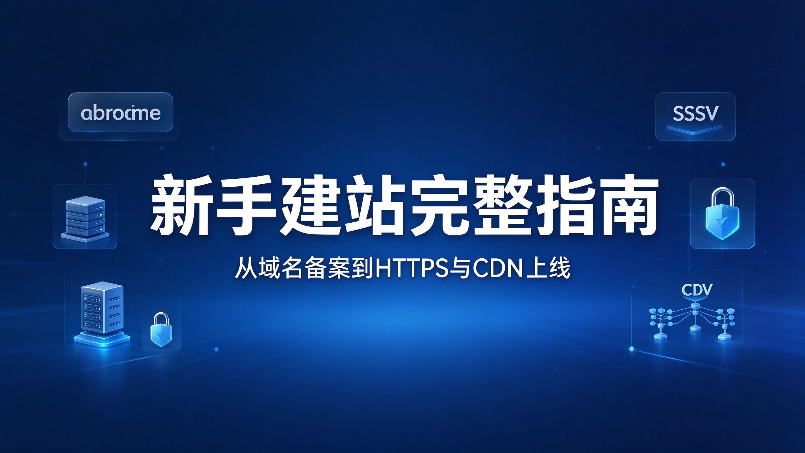 2026新手建站完整指南：从域名备案到HTTPS与CDN上线全流程封面图