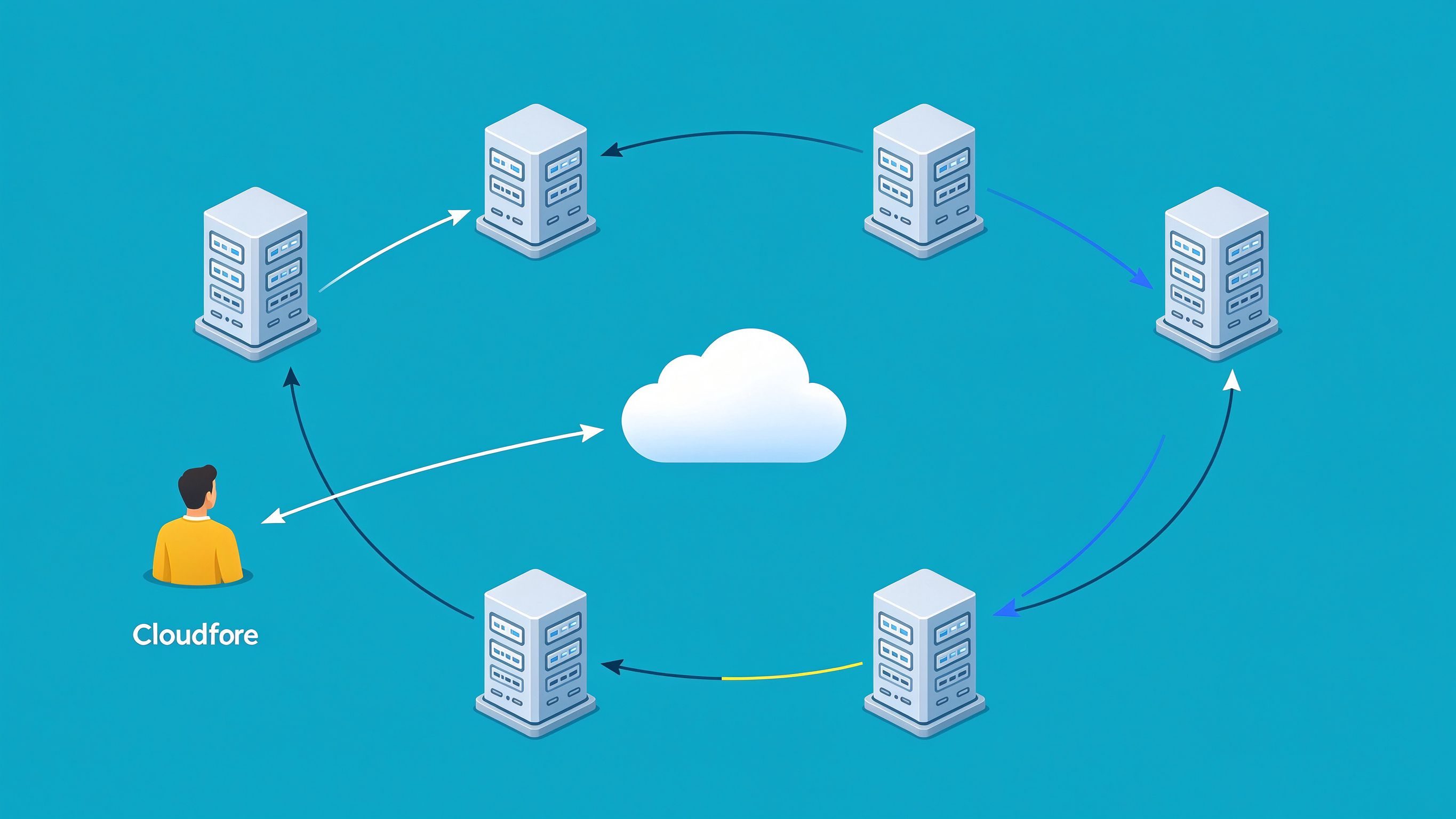 Cloudflare CDN 工作原理示意图