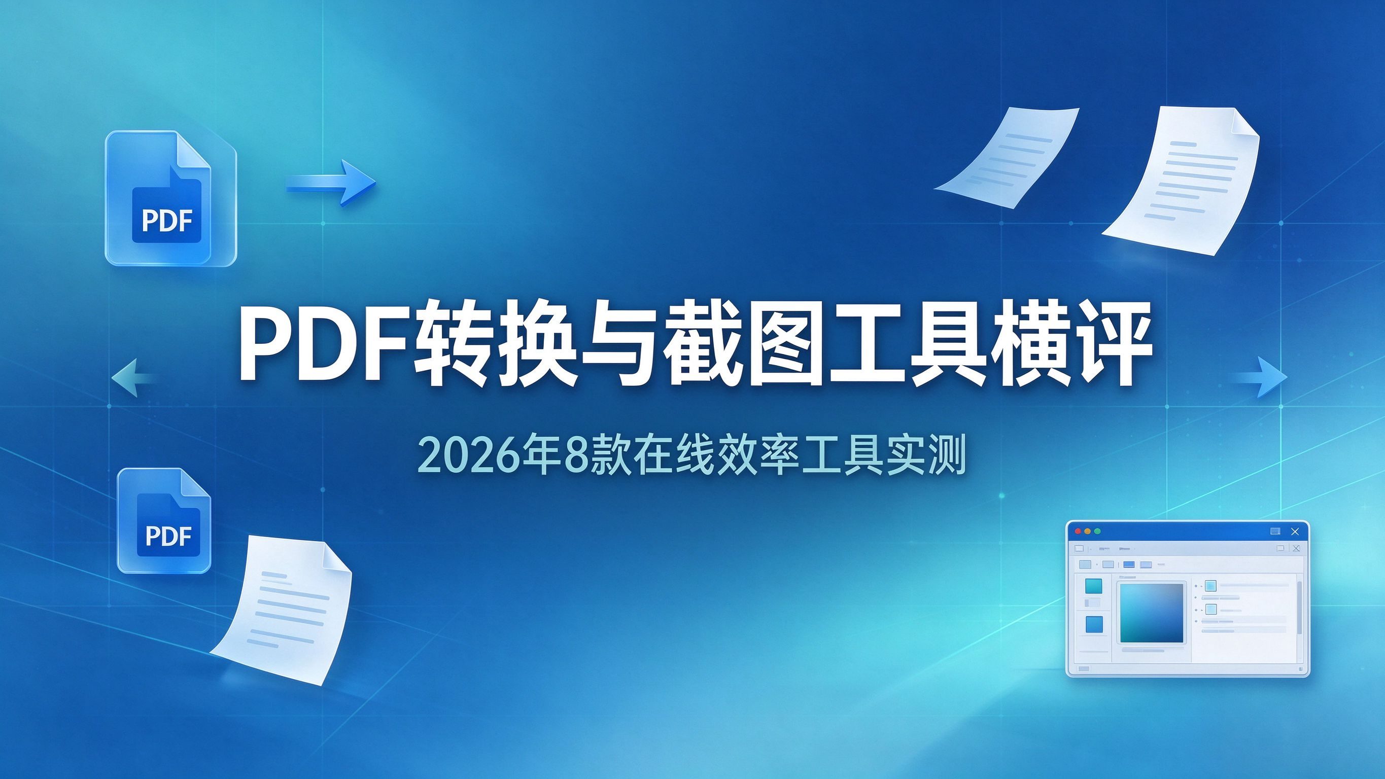 PDF转换和截图工具哪个好用？2026年8款在线效率工具实测横评